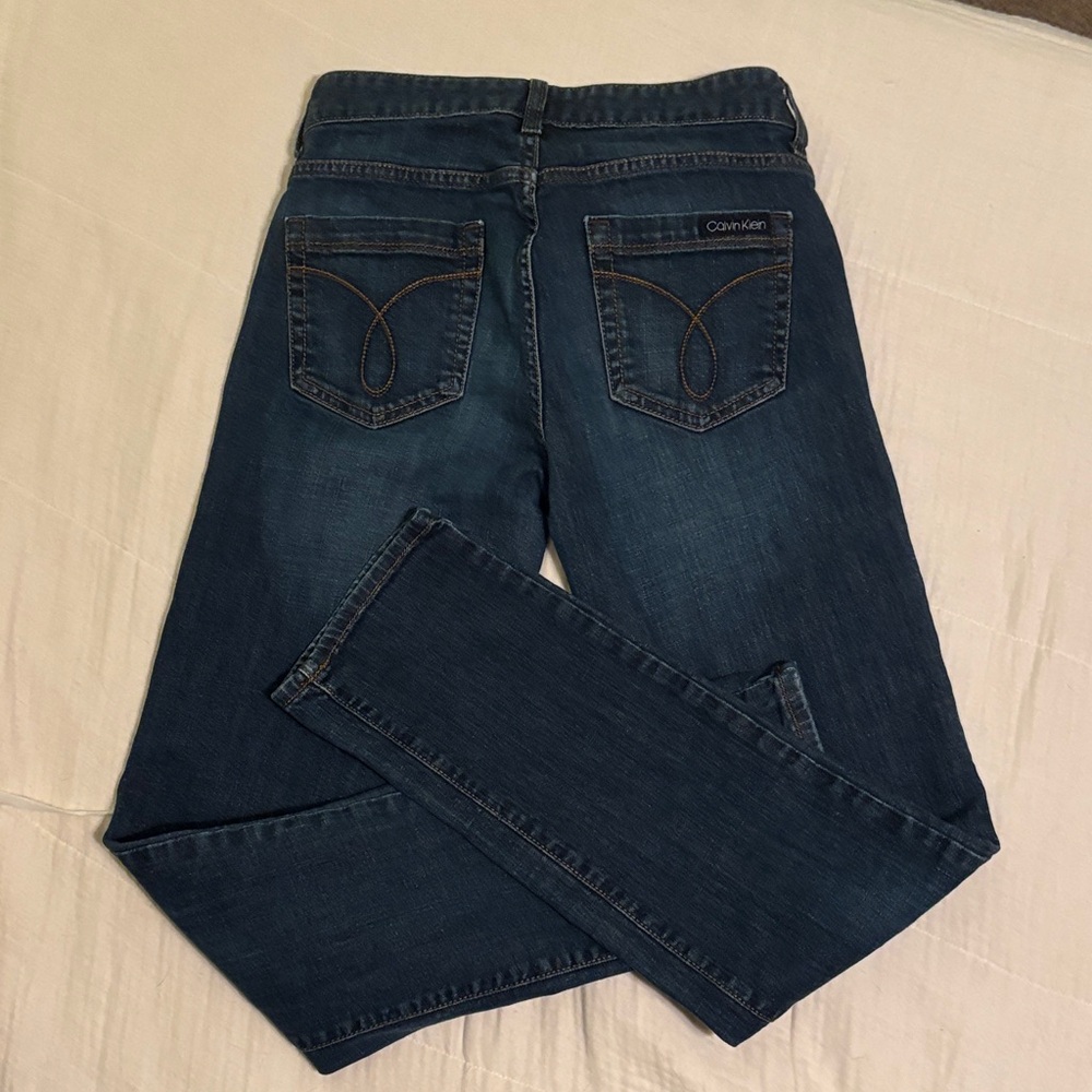 Calvin Klein Women's Dark Blue Straight Leg Jeans